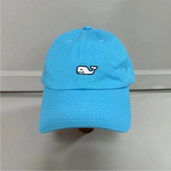 NWT Vineyard Vines Light Blue Adjustable Cotton Hat Embroidered Whale Logo OS - Picture 1 of 7